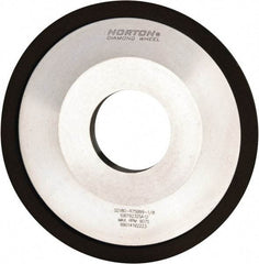 Norton - 4" Diam, 1-1/4" Hole Size, 1/2" Overall Thickness, 180 Grit, Type 12 Tool & Cutter Grinding Wheel - Very Fine Grade, Diamond, Resinoid Bond - Benchmark Tooling