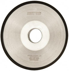 Norton - 6" Diam, 1-1/4" Hole Size, 1" Overall Thickness, 180 Grit, Type 12 Tool & Cutter Grinding Wheel - Very Fine Grade, Diamond, Resinoid Bond - Benchmark Tooling