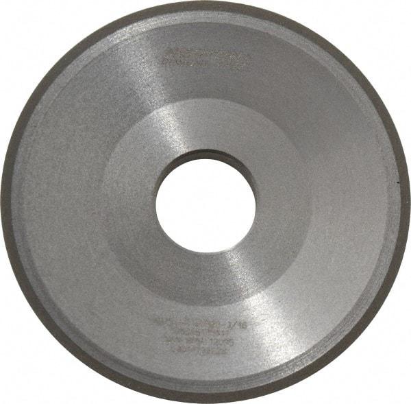 Norton - 3" Diam, 3/4" Hole Size, 7/16" Overall Thickness, 150 Grit, Type 12 Tool & Cutter Grinding Wheel - Very Fine Grade, Diamond, Resinoid Bond - Benchmark Tooling