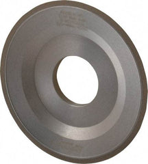 Norton - 4" Diam, 1-1/4" Hole Size, 1/2" Overall Thickness, 120 Grit, Type 12 Tool & Cutter Grinding Wheel - Fine Grade, CBN, Resinoid Bond - Benchmark Tooling