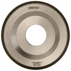 Norton - 4" Diam, 1-1/4" Hole Size, 1/2" Overall Thickness, 180 Grit, Type 12 Tool & Cutter Grinding Wheel - Very Fine Grade, Diamond, Resinoid Bond - Benchmark Tooling