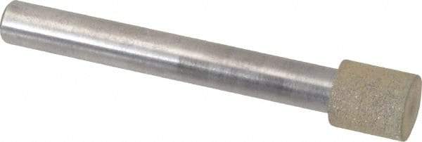 Norton - 3/8" Head Diam x 3/8" Head Thickness CBN Grinding Pin - 1/4" Shank Diam x 2-1/4" Shank Length, Fine Grade, 100 Grit - Benchmark Tooling