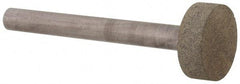 Norton - 3/4" Head Diam x 1/4" Head Thickness CBN Grinding Pin - 1/4" Shank Diam x 2-1/4" Shank Length, Fine Grade, 100 Grit - Benchmark Tooling