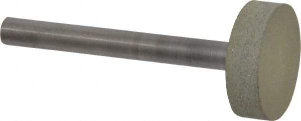 Norton - 1" Head Diam x 1/4" Head Thickness CBN Grinding Pin - 1/4" Shank Diam x 2-1/4" Shank Length, Fine Grade, 100 Grit - Benchmark Tooling