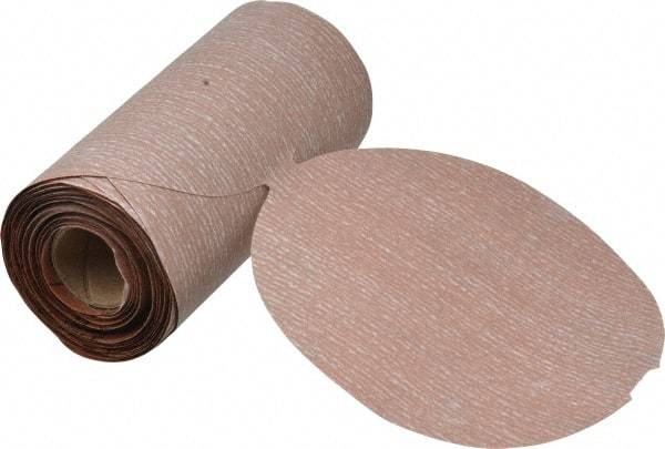 Norton - 6" Diam, 500 Grit Aluminum Oxide Adhesive PSA Disc - Super Fine Grade, Natural, B Weighted Backing, Flexible - Benchmark Tooling