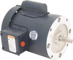 Leeson - 1 Max hp, 1,800 Max RPM, Capacitor Start Electric AC DC Motor - 115/230 V Input, Single Phase, 56C Frame, C-Face Mount, TEFC Enclosure - Benchmark Tooling