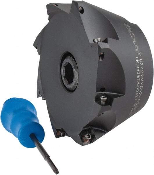 Kennametal - 5" Cut Diam, 0.098" Max Depth, 1-1/2" Arbor Hole, 8 Inserts, XD 12 Insert Style, Indexable Copy Face Mill - C7792VXD12-A5.00Z08R Cutter Style, 2.48" High, Through Coolant, Series 7792 - Benchmark Tooling