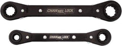 Channellock - 2 Piece, 8mm to 19mm, 12 Point Ratcheting Box Wrench Set - Metric Measurement Standard, Black Oxide Finish - Benchmark Tooling