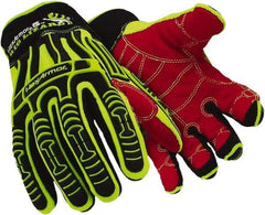 HexArmor - Size M (8), ANSI Cut Level A3, Puncture Level 3, HPPE Fiber Cut & Puncture Resistant Gloves - 11" Long, Uncoated HPPE Fiber, High Visibility Lime, Paired - Benchmark Tooling