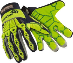 HexArmor - Size XL (10), ANSI Cut Lvl A8, Puncture Lvl 1, Abrasion Lvl 2, Cotton/SuperFabric Cut & Puncture Resistant Gloves - 9.5" Long, Hi-Vis Lime, Paired - Benchmark Tooling