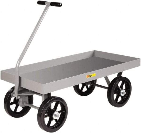 Little Giant - 3,500 Lb Capacity Steel Wagon Truck - Steel Deck, 30" OAW, 60" Platform Length x 16-1/2" Platform Height, Mold On Rubber Casters - Benchmark Tooling