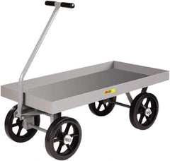 Little Giant - 3,000 Lb Capacity Steel Wagon Truck - Steel Deck, 24" OAW, 48" Platform Length x 18-1/2" Platform Height, Pneumatic Casters - Benchmark Tooling