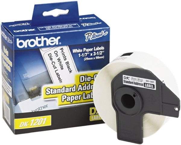 Brother - 1.1" Wide x 3-1/2" Long, White Paper Shipping Label - For PC Label Printers - Benchmark Tooling