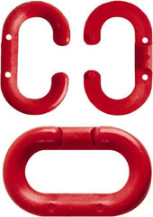 NMC - 2" High x 1/4" Long x 4" Wide Barrier Connecting Link - Plastic, Uncoated, Red, Use with Plastic Chain - Benchmark Tooling