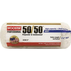 Wooster Brush - 1-1/4" Nap, 9" Wide Paint Roller - Extra-Rough Texture, Wool/Poly Blend - Benchmark Tooling