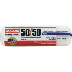 Wooster Brush - 1/2" Nap, 9" Wide Paint Roller - Semi-Rough Texture, Wool/Poly Blend - Benchmark Tooling