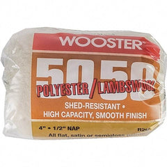Wooster Brush - 1/2" Nap, 4" Wide Paint Roller - Semi-Rough Texture, Wool/Poly Blend - Benchmark Tooling