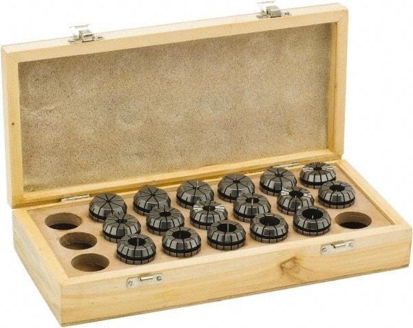 Parlec - 17 Piece, 4mm to 20mm Capacity, ER Collet Set - 0.0002" TIR, Series ER32 - Exact Industrial Supply