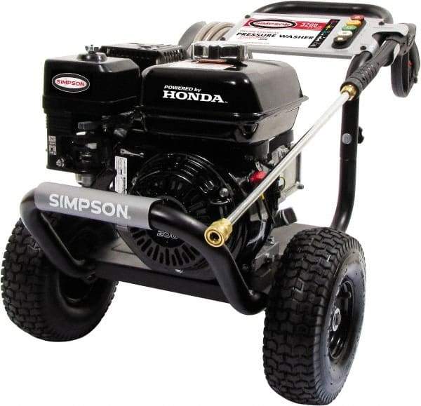 Simpson - Gas, 5.5 hp, 3,300 psi, 2.5 GPM, Cold Water Pressure Washer - AAA Triplex, 25' x 5/16" Hose - Benchmark Tooling