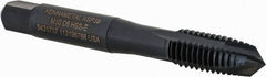 Kennametal - M10x1.50, 3 Flute, Oxide Finish, Vanadium High Speed Steel Spiral Point Tap - Plug Chamfer, Right Hand Thread, 2-15/16" OAL, 19.1mm Thread Length, 9.68mm Shank Diam, 6H Class of Fit, Series GOtap - Exact Industrial Supply