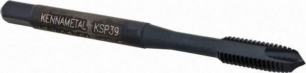 Kennametal - M5x0.80, 2 Flute, Oxide Finish, Vanadium High Speed Steel Spiral Point Tap - Plug Chamfer, Right Hand Thread, 2-3/8" OAL, 12.7mm Thread Length, 4.93mm Shank Diam, 6H Class of Fit, Series GOtap - Exact Industrial Supply