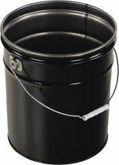 Vestil - 5 Gal Black Steel Pail - 13-3/8" High - Benchmark Tooling