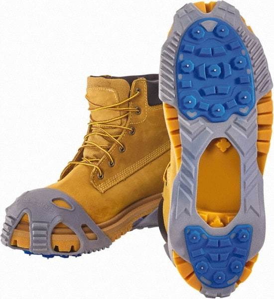 Winter Walking - Size M, (Women's Size S) Overshoe Cleat - Tungsten Carbide Stud Traction, Gray - Benchmark Tooling