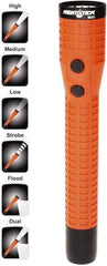 Bayco - LED Bulb, Industrial/Tactical Flashlight - Orange Polycarbonate Body, Integrated Batteries - Benchmark Tooling
