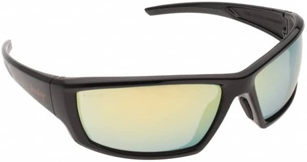 PRO-SAFE - Gold Mirror Lenses, Framed Safety Glasses - Anti-Fog, Scratch Resistant, Size Universal, Wrap Around - Benchmark Tooling