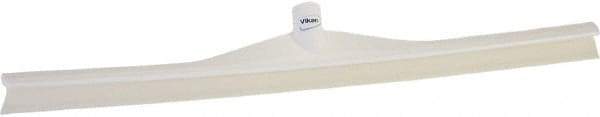 Vikan - 27.56" Rubber Blade Floor Squeegee - Single Edge, White, Plastic Holder - Benchmark Tooling