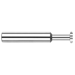 Woodruff Keyseat Cutter: 0.1875″ Cut Dia, 0.0624″ Cut Width, 3/16″ Shank Dia, Straight Tooth 2″ OAL, 6 Teeth, Solid Carbide