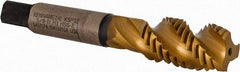 Kennametal - 5/8-11 3 Flute 3B Modified Bottoming Spiral Flute Tap - Vanadium High Speed Steel, TiCN/TiN Finish, 3-13/16" OAL, Right Hand Flute, Right Hand Thread, H3, Series GOtap\xAE - Benchmark Tooling
