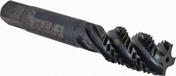 Kennametal - 3/4-10 4 Flute Modified Bottoming Spiral Flute Tap - Vanadium High Speed Steel, Oxide Finish, 4-1/4" OAL, Right Hand Flute, Right Hand Thread, H3, Series GOtap\xAE - Benchmark Tooling