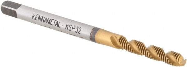 Kennametal - M3x0.50 2 Flute 6H Modified Bottoming Spiral Flute Tap - Vanadium High Speed Steel, TiCN/TiN Finish, 1-15/16" OAL, Right Hand Flute, Right Hand Thread, D3, Series GOtap\xAE - Benchmark Tooling