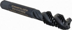 Kennametal - 9/16-12 3 Flute Bottoming Spiral Flute Tap - Vanadium High Speed Steel, Oxide Finish, 3-19/32" OAL, Right Hand Flute, Right Hand Thread, H3, Series GOtap\xAE - Benchmark Tooling