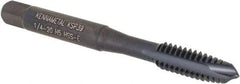 Kennametal - 1/4-20, 3 Flute, Oxide Finish, Vanadium High Speed Steel Spiral Point Tap - Plug Chamfer, Right Hand Thread, 2-1/2" OAL, 16mm Thread Length, 6.48mm Shank Diam, 2B Class of Fit, Series GOtap - Exact Industrial Supply