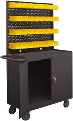 Durham - 1,200 Lb Capacity, 18" Wide x 36" Long x 68-1/4" High Mobile Cart - 2 Door, 1 Shelf, Steel, 2 Rigid/2 Swivel Casters - Benchmark Tooling
