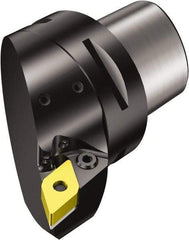 Sandvik Coromant - Right Hand Cut, Size C10, DNMG 15 06 08 & DNMG 442 Insert Compatiblity, External Modular Turning & Profiling Cutting Unit Head - 68mm Ctr to Cutting Edge, 110mm Head Length, Through Coolant, Series T-Max P - Benchmark Tooling