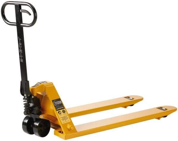 Lift-Rite - 5,500 Lb Capacity, 7-7/8" Lift Industrial Pallet Truck - 3" Min Lift Height, 42" Fork Length x 7" Fork Width, 27" Overall Width - Benchmark Tooling