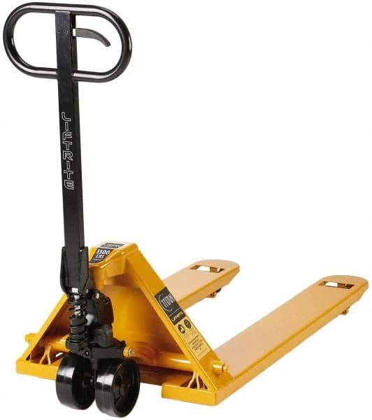 Lift-Rite - 5,500 Lb Capacity, 7-7/8" Lift Industrial Pallet Truck - 3" Min Lift Height, 48" Fork Length x 7" Fork Width, 27" Overall Width - Benchmark Tooling
