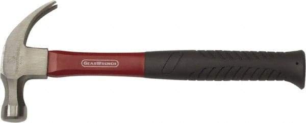 GearWrench - 16 oz Head, Curved Claw Hammer - 12-7/8" OAL, Smooth Face, Fiberglass Handle with Grip - Benchmark Tooling