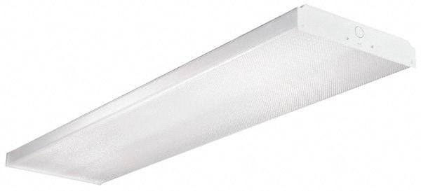 Cooper Lighting - 4 Lamp, 4 Ft. Long, 32 Watt, Surface Mounted, Fluorescent Lamp Wraparound Light Fixture - 120-277 Volt, White, Electronic Ballast - Benchmark Tooling