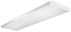 Cooper Lighting - 4 Lamp, 4 Ft. Long, 32 Watt, Surface Mounted, Fluorescent Lamp Wraparound Light Fixture - 120-277 Volt, White, Electronic Ballast - Benchmark Tooling