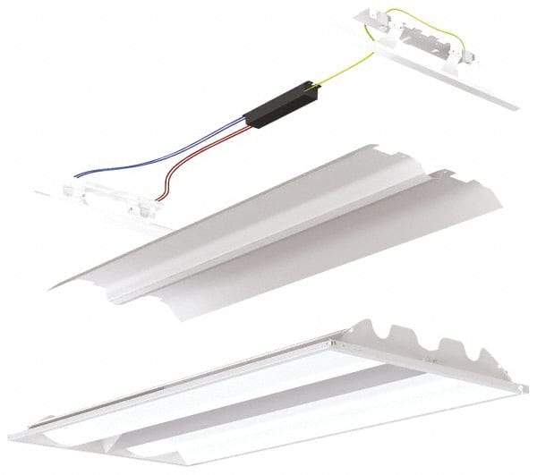 Cooper Lighting - 2 Lamp, 17 Watts, 2 x 2', Electronic Start Troffer Light Fixture Retrofit Kit - White Fluorescent Lamp - Benchmark Tooling