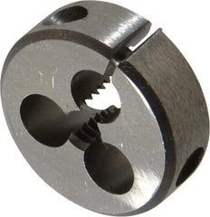 Irwin Hanson - 1/4-20 UNC Thread, 1" Outside Diam Carbon Steel Round Die - 3/8" Thick, Left Hand Thread, Adjustable - Exact Industrial Supply