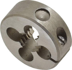 Irwin Hanson - 3/8-16 UNC Thread, 1" Outside Diam Carbon Steel Round Die - 3/8" Thick, Left Hand Thread, Adjustable - Exact Industrial Supply