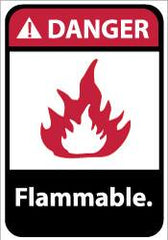 NMC - Danger - Flammable, Aluminum Fire Sign - 10" Wide x 14" High - Benchmark Tooling