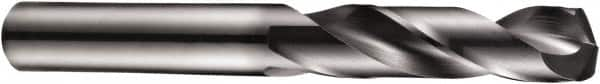 DORMER - 0.5512" 140° Spiral Flute Solid Carbide Screw Machine Drill Bit - TiAlN Finish, Right Hand Cut, 60mm Flute Length, 107mm OAL, Four Facet Split Point, Straight Shank - Benchmark Tooling