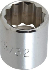 Proto - 25/32", 3/8" Drive, Standard Hand Socket - 12 Points, 1-3/16" OAL, Alloy Steel, Chrome Finish - Benchmark Tooling