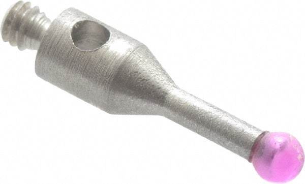 SPI - 2 mm Ball Diameter, M2 Thread, Ruby Point Ball Tip CMM Stylus - 10 mm Overall Length - Benchmark Tooling